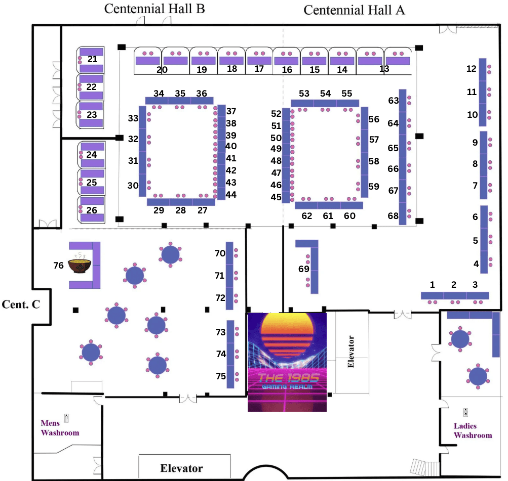 Ganbatte Convention 2025 Vendor Map